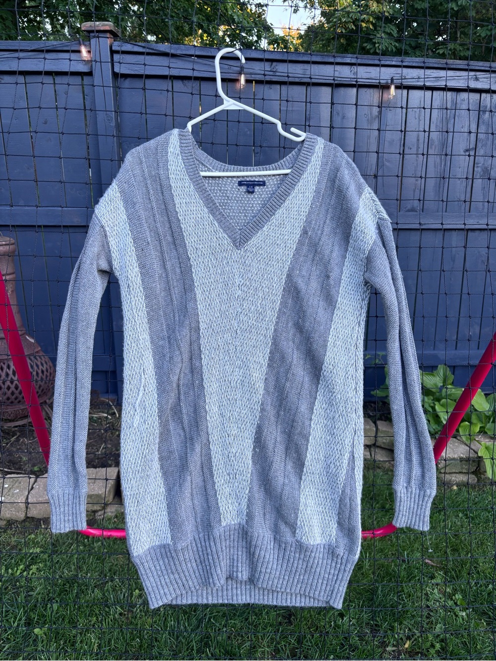 American Eagle Outfitters Gray & Light Gray Tunic